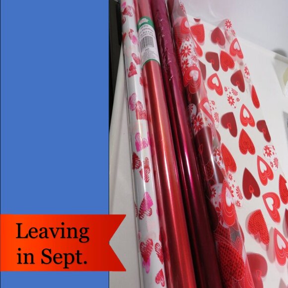 Cellophane Valentine Hearts, Red, Pink for crafts & basket wrap Open & NEW Rolls - Picture 2 of 8